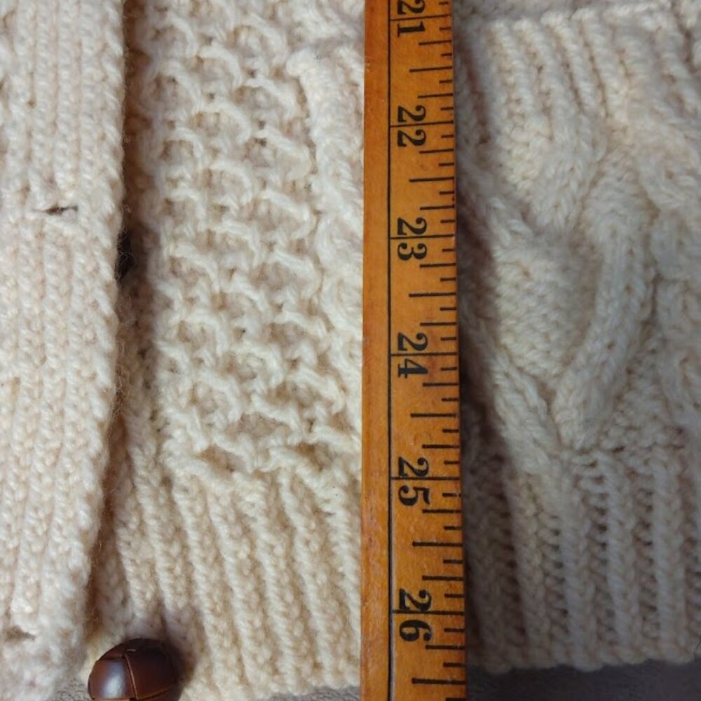 VTG Sheila Handknits 100% Pure Irish Wool Sweater Cardigan Women's Size Small - Picture 11 of 11